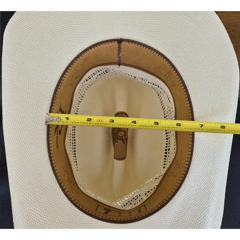 Resistol Denison Double RR Collection 7X Bangora Straw Cowboy Hat Beige